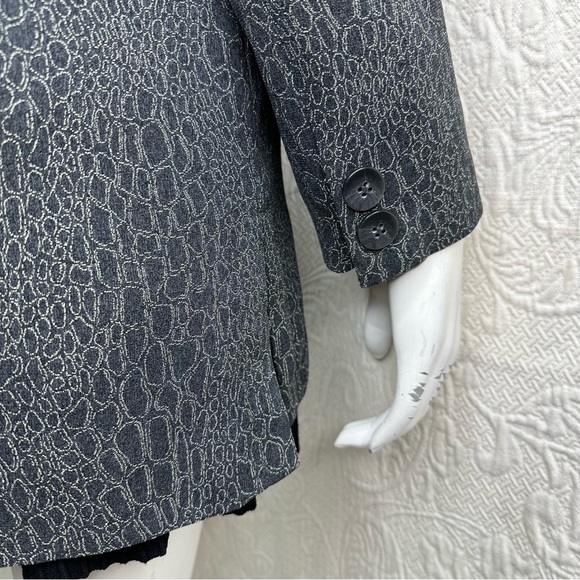 Tamotsu Longline Blazer Gray Viscose Blend - Picture 7 of 12